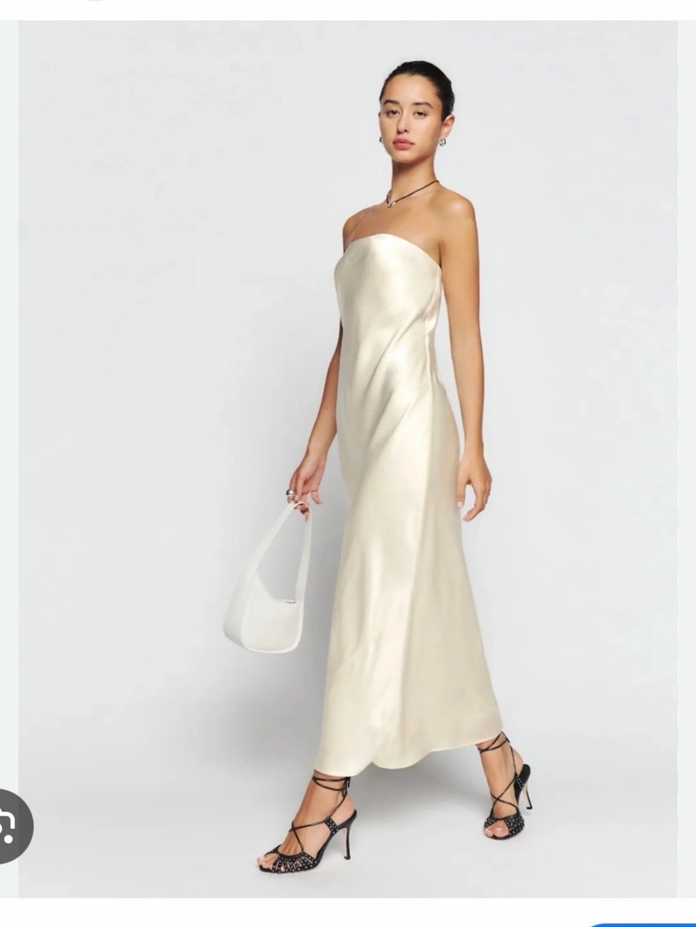 BNWT Reformation Joana Strapless Ivory Silk Dress